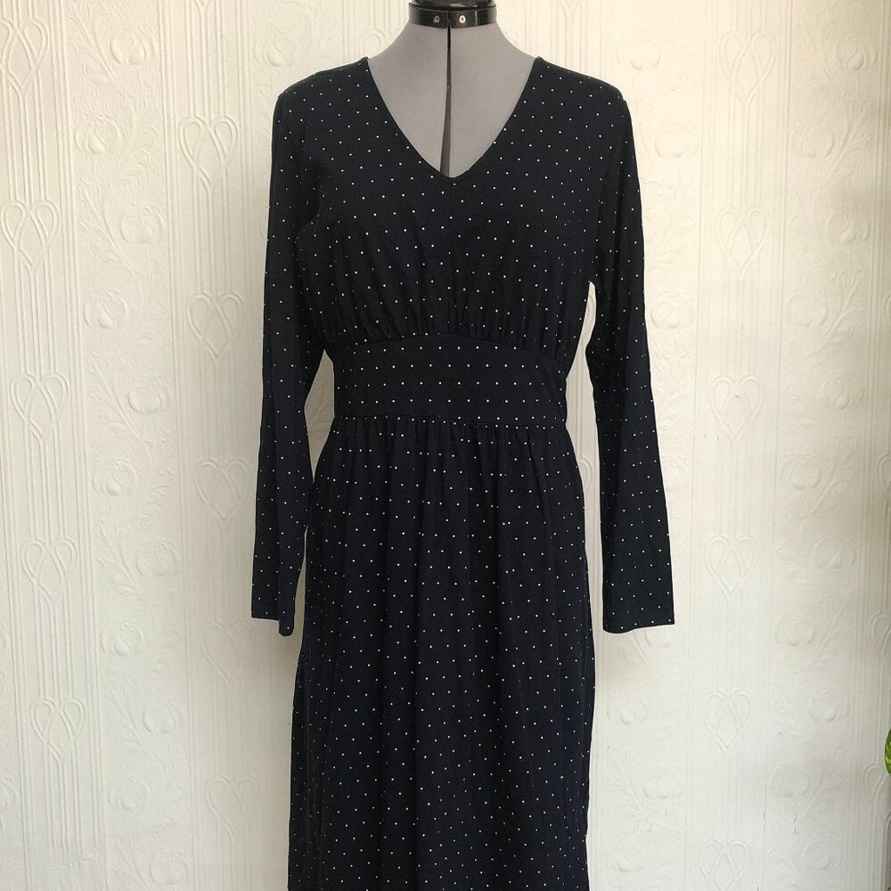 New without tags People tree, sustainable and fairtrade, navy polka dots jersey
